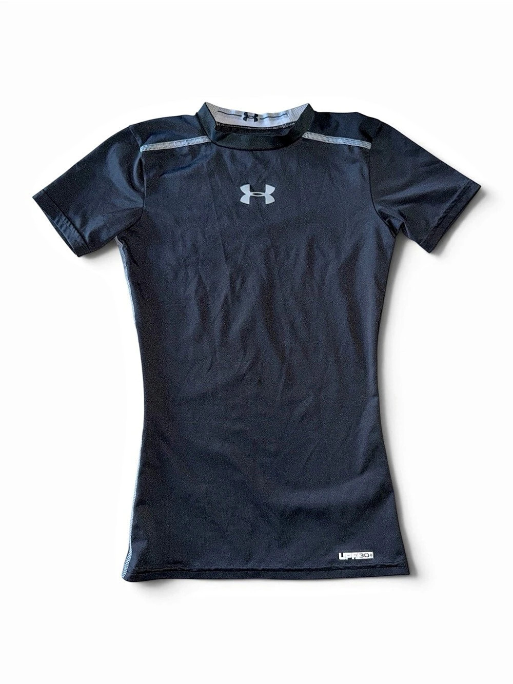 Under Armour HeatGear Short Sleeve Fitted Mock Shirt in Black